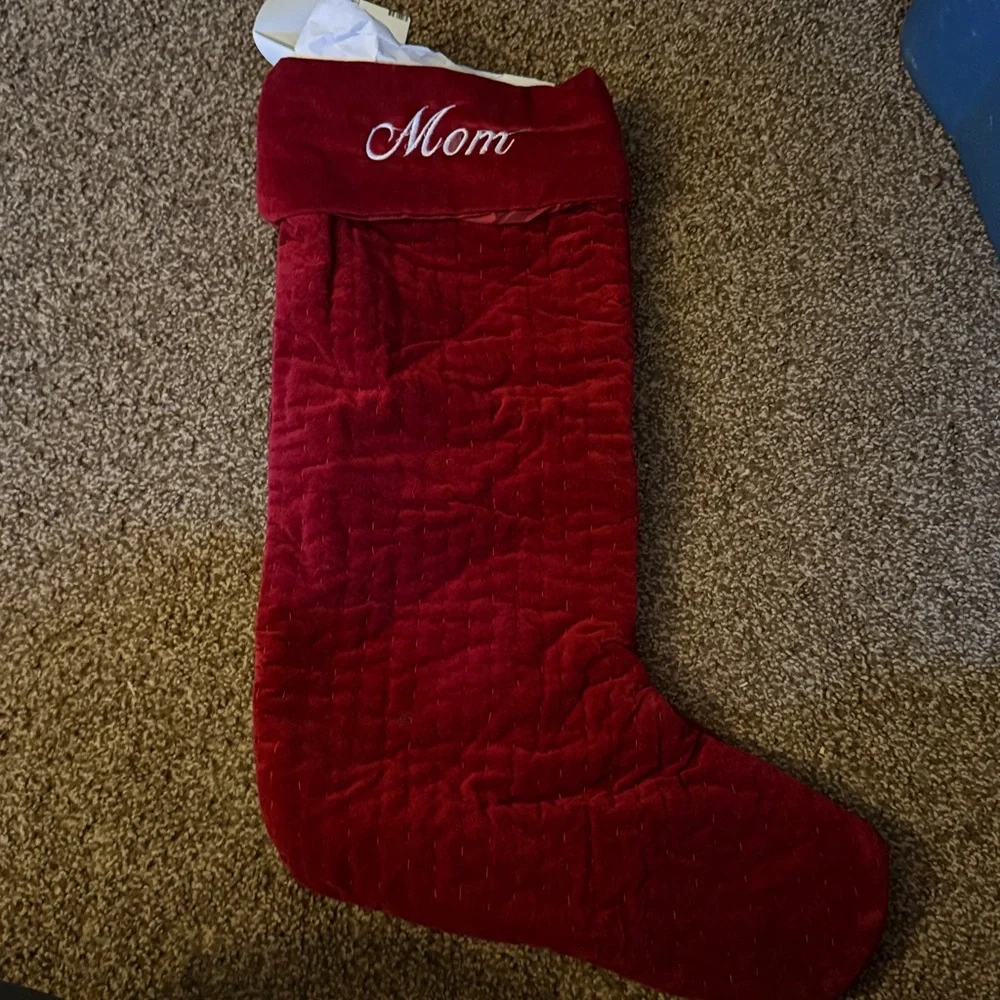 Pottery Barn Quilted Large Mom Stocking